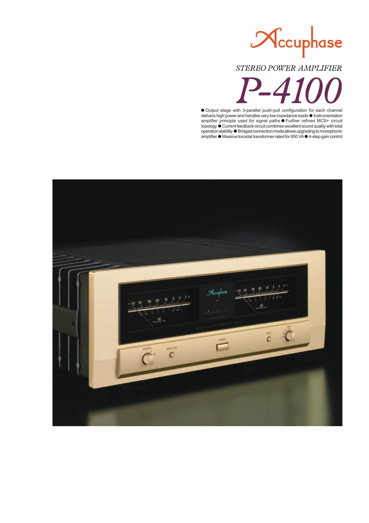 Accuphase P 4100 Brochure