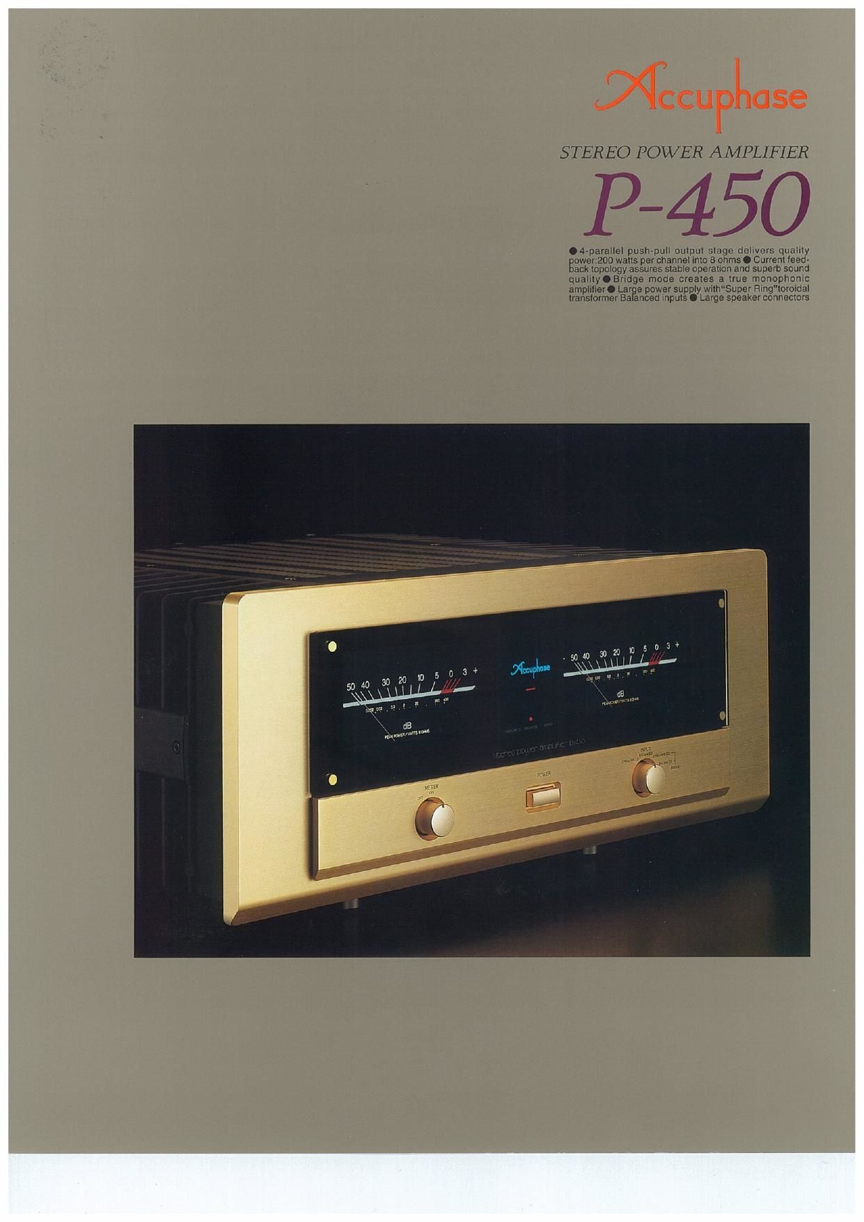 Accuphase P 450 Brochure