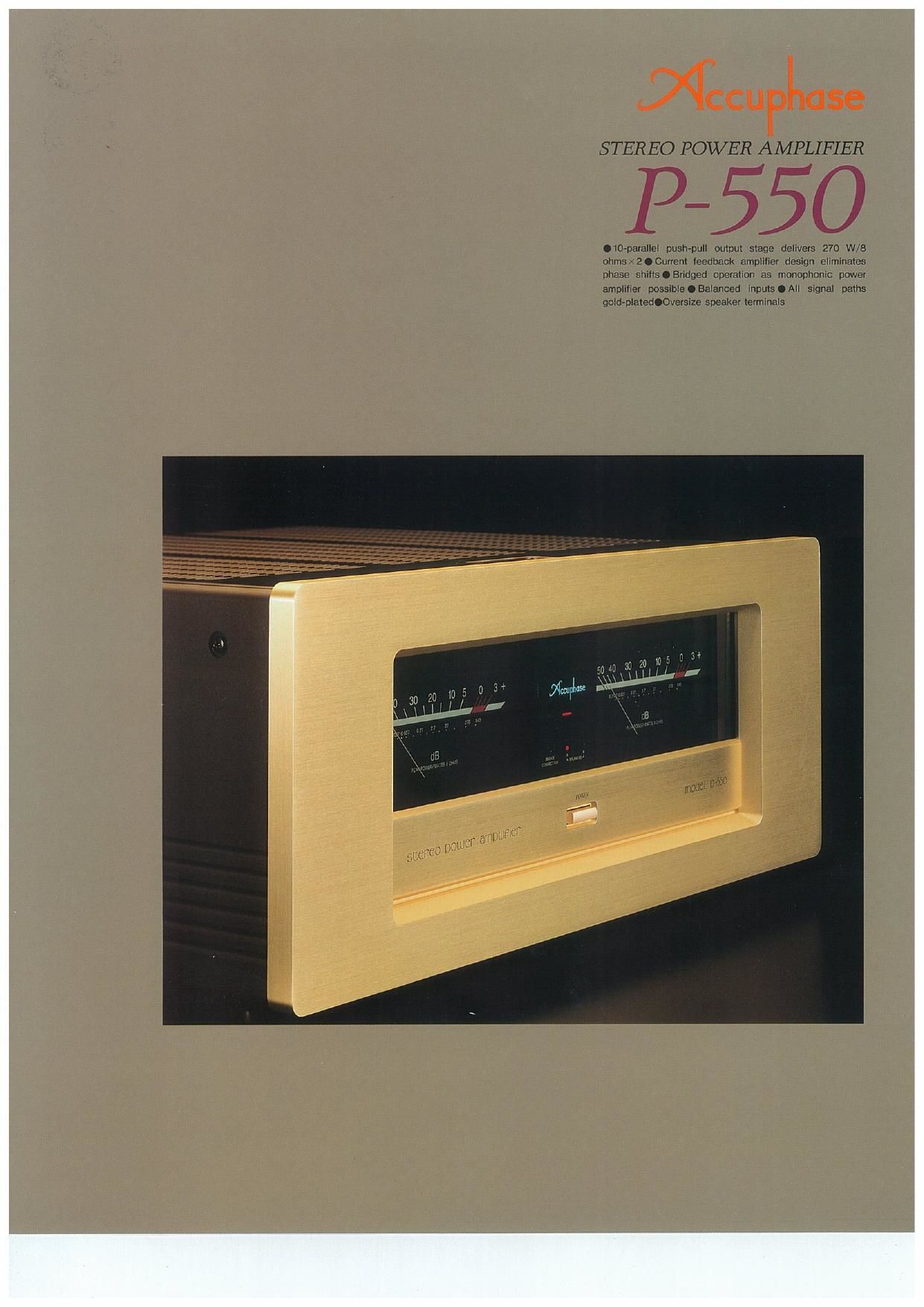 Accuphase P 550 Brochure