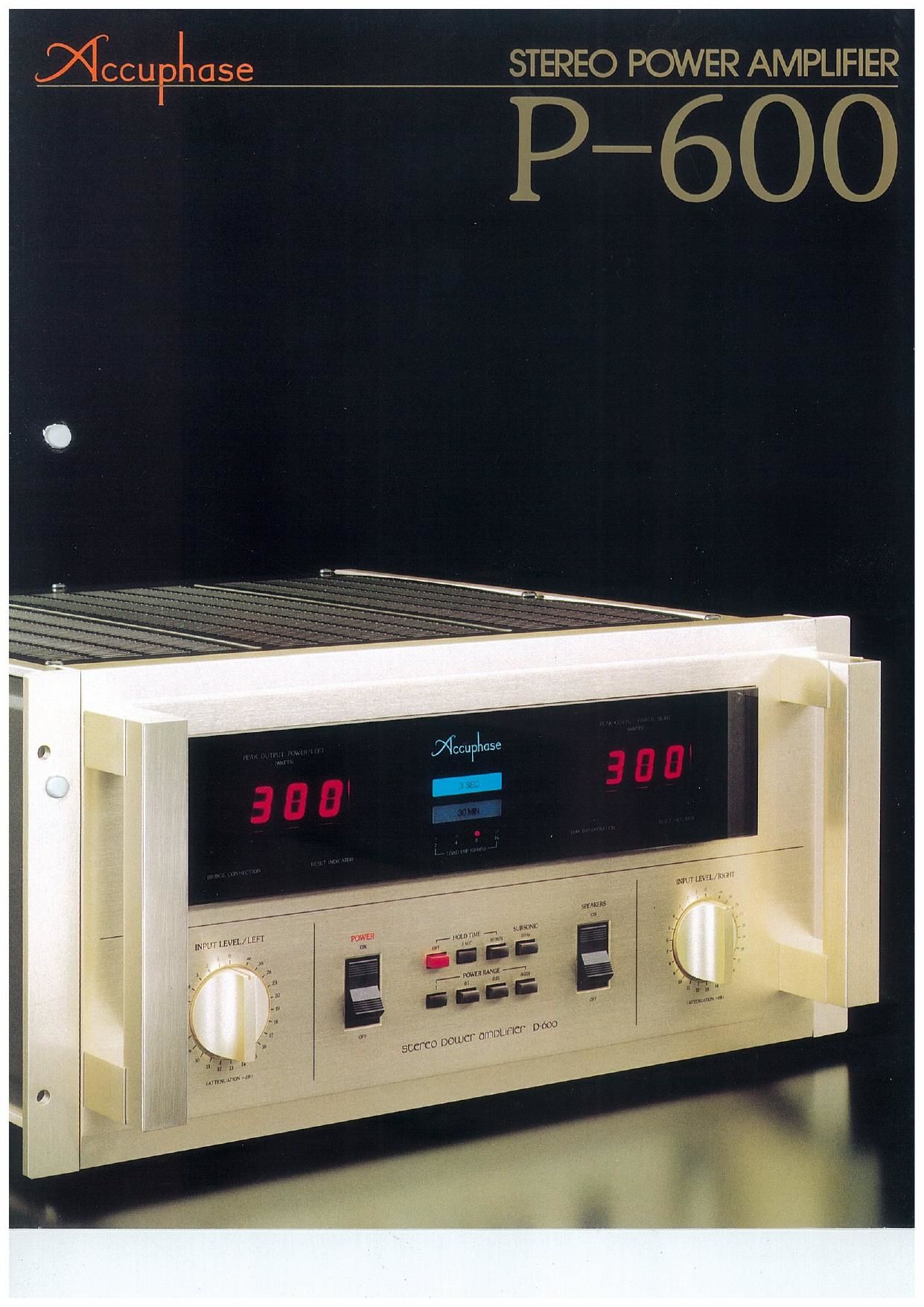 Accuphase P 600 Brochure