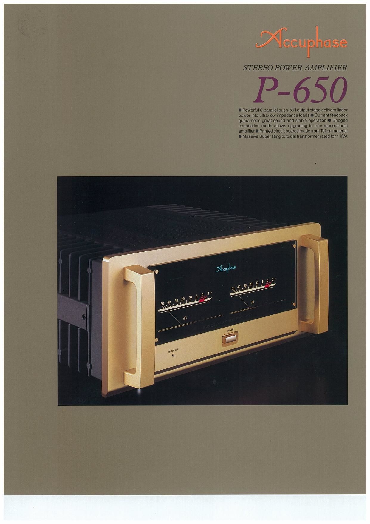 Accuphase P 650 Brochure