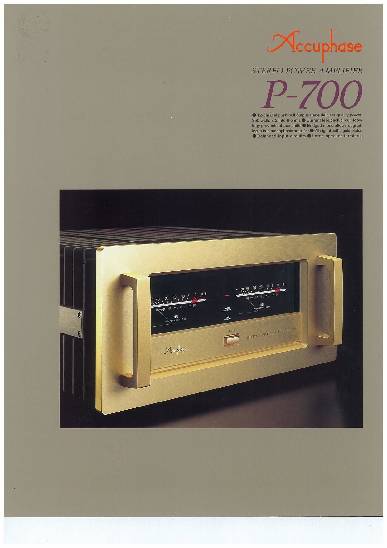 Accuphase P 700 Brochure