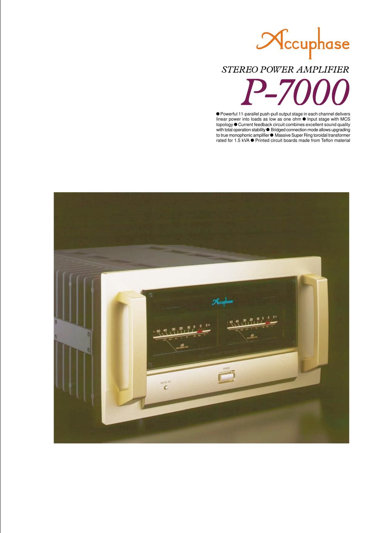 Accuphase P 7000 Brochure