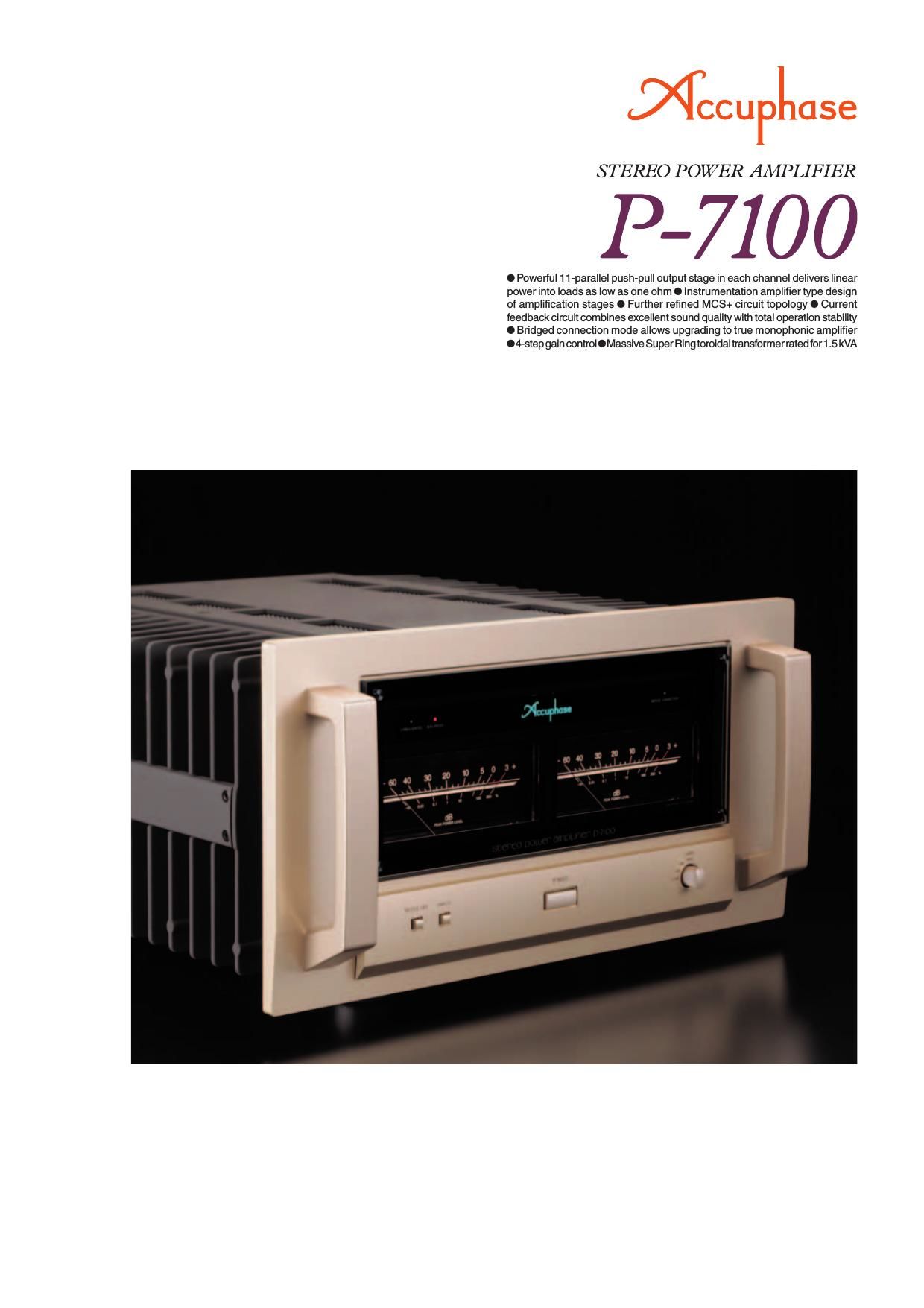 Accuphase P 7100 Brochure