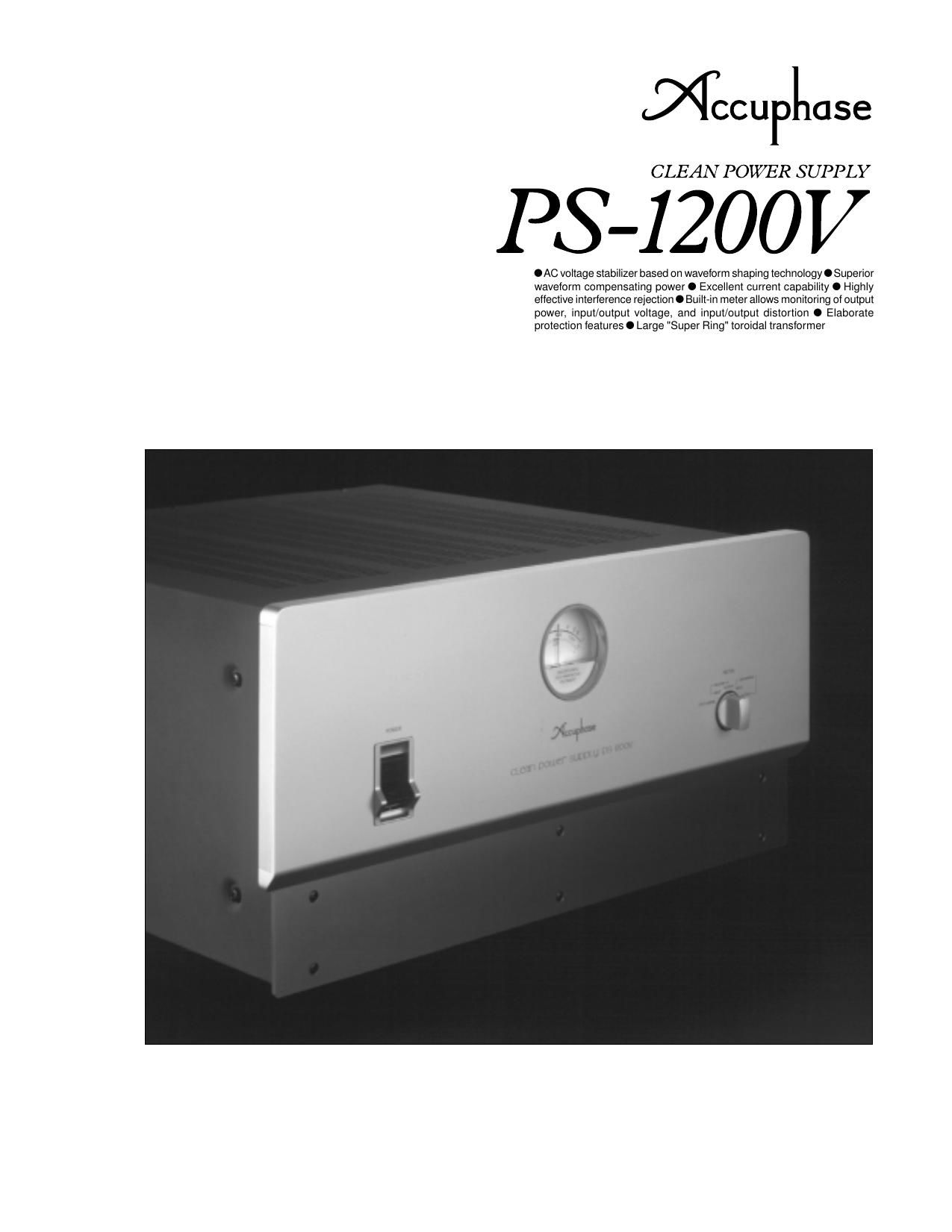 Accuphase PS 1200 V Brochure