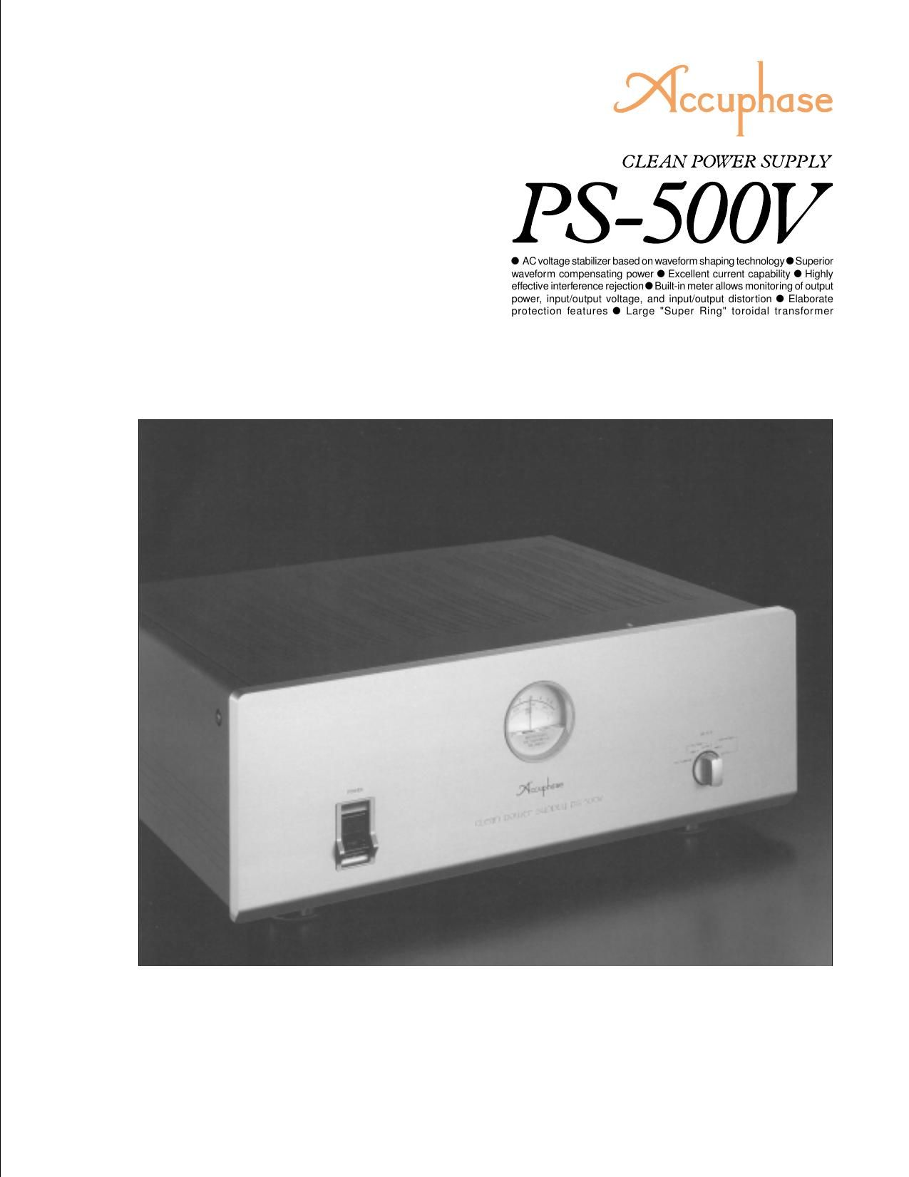 Accuphase PS 500 V Brochure