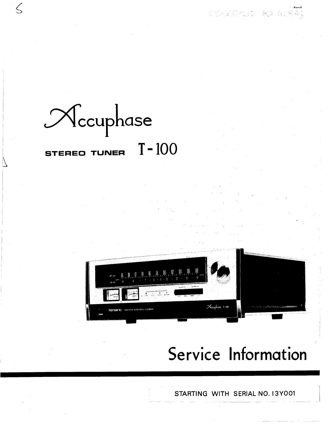 Accuphase T 100 Service Manual