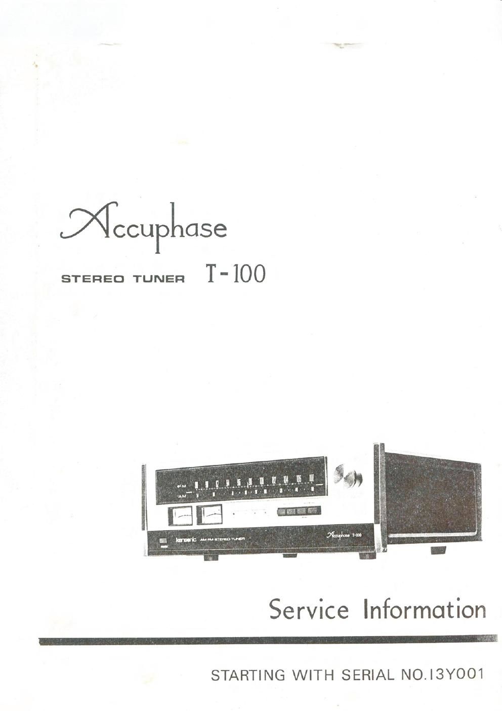 Accuphase T100 tun servicemanual