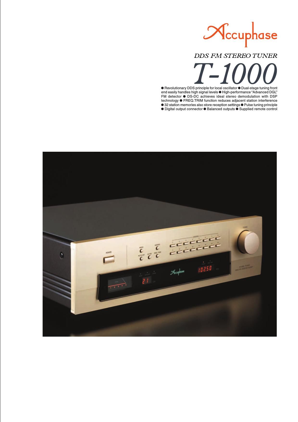 Accuphase T 1000 Brochure