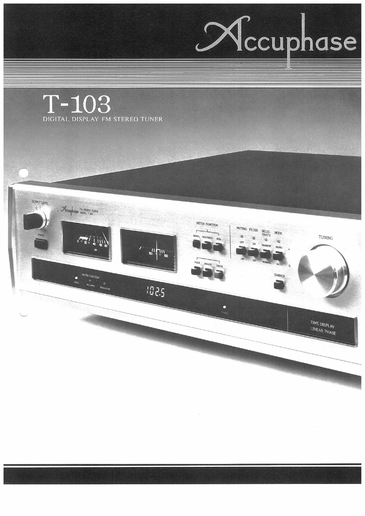 Accuphase T 103 Brochure