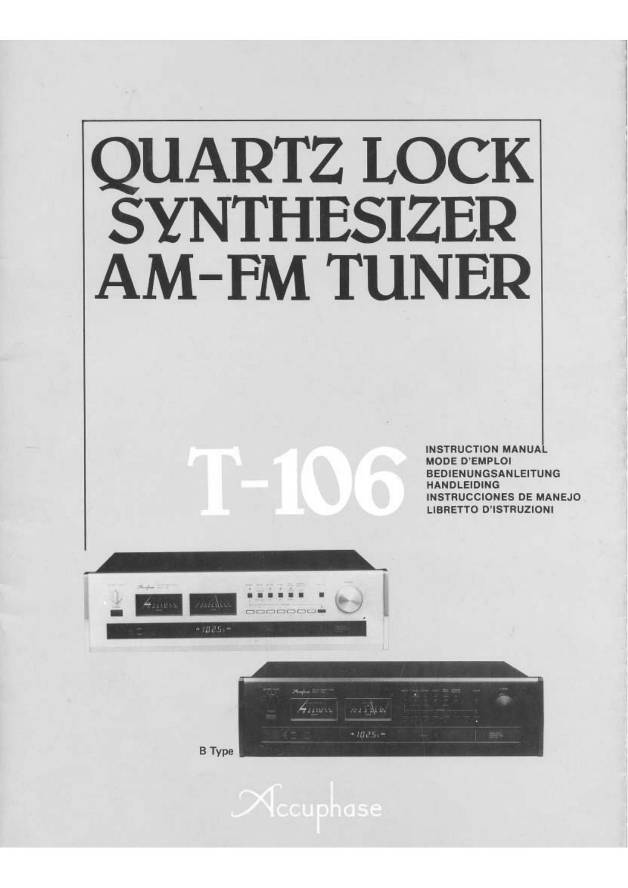 Accuphase T 106 Owners Manual