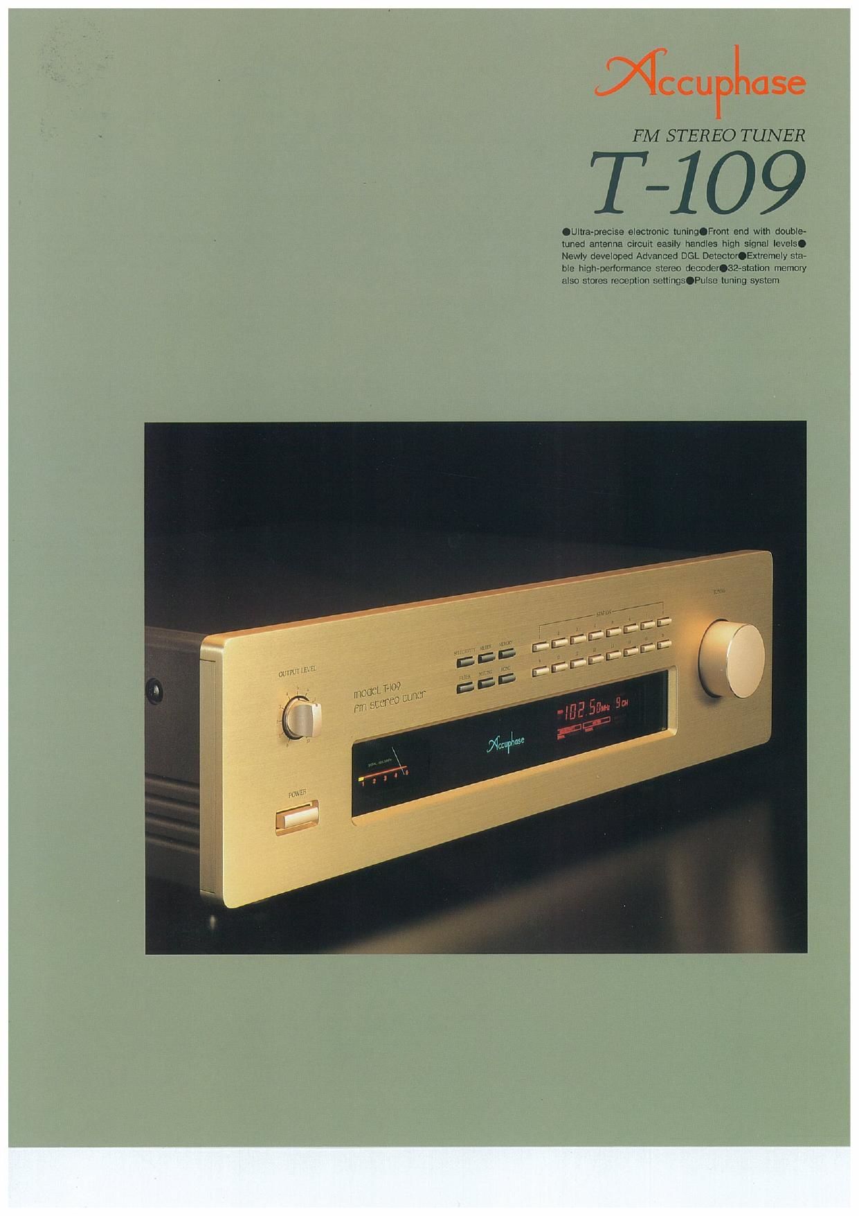 Accuphase T 109 Brochure