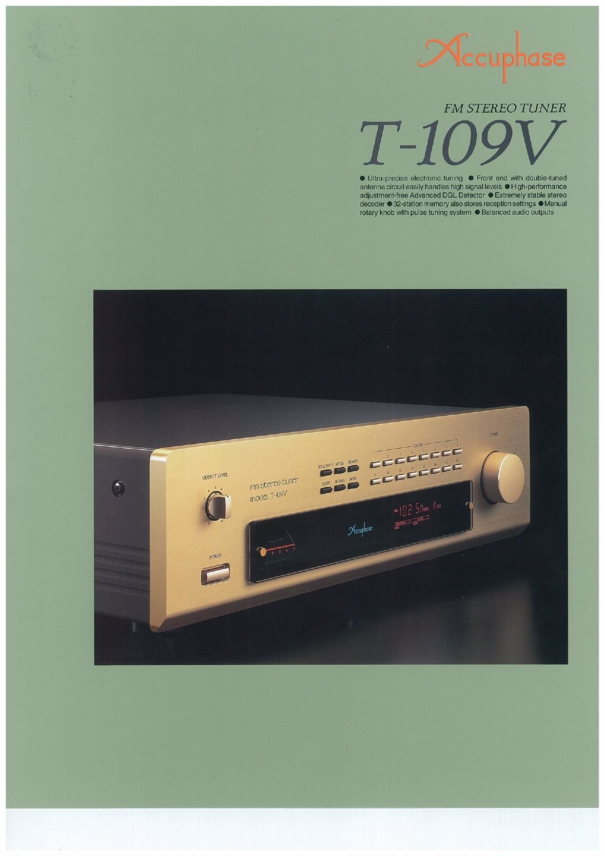 Accuphase T 109 V Brochure