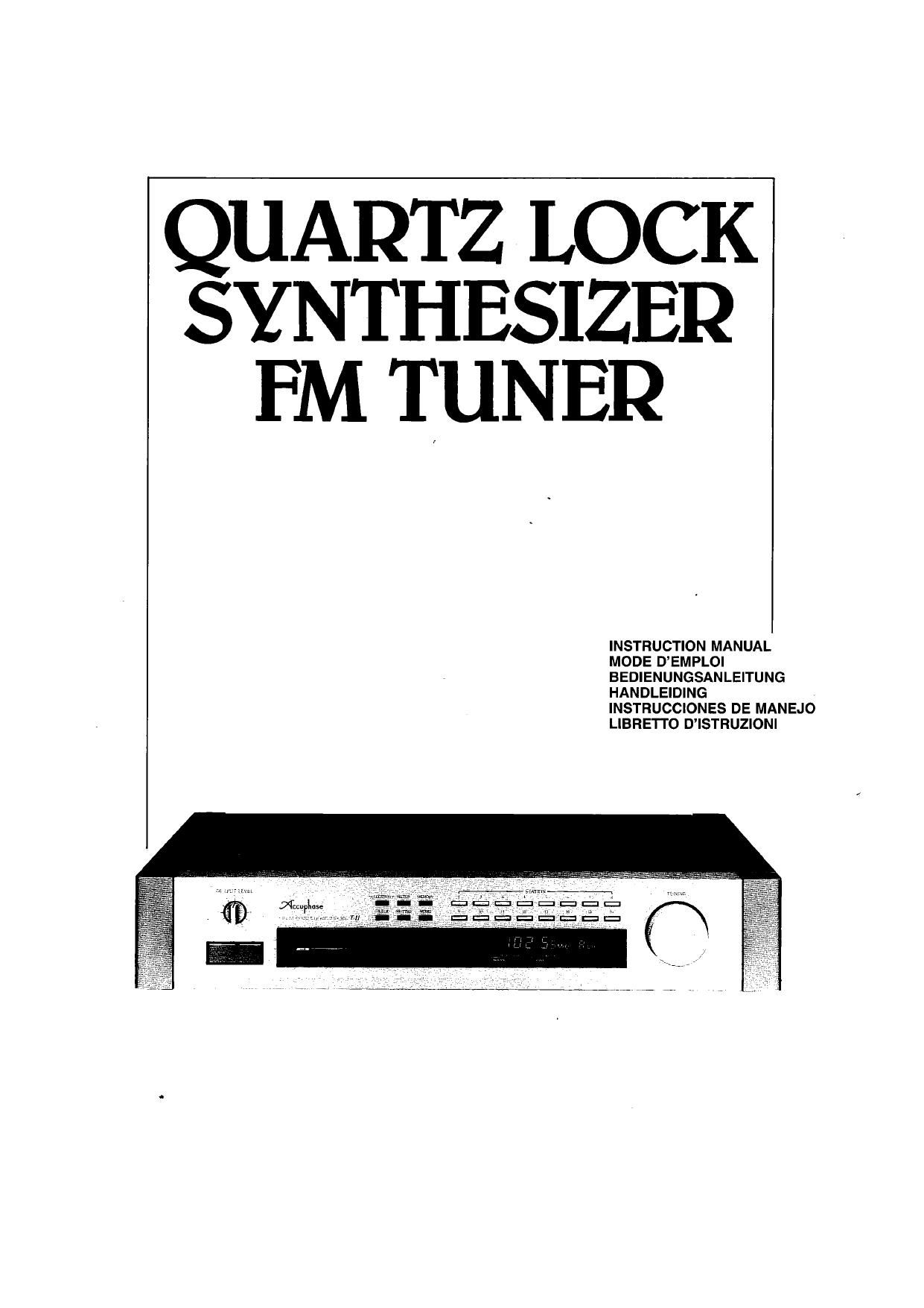 Accuphase T 11 Owners Manual