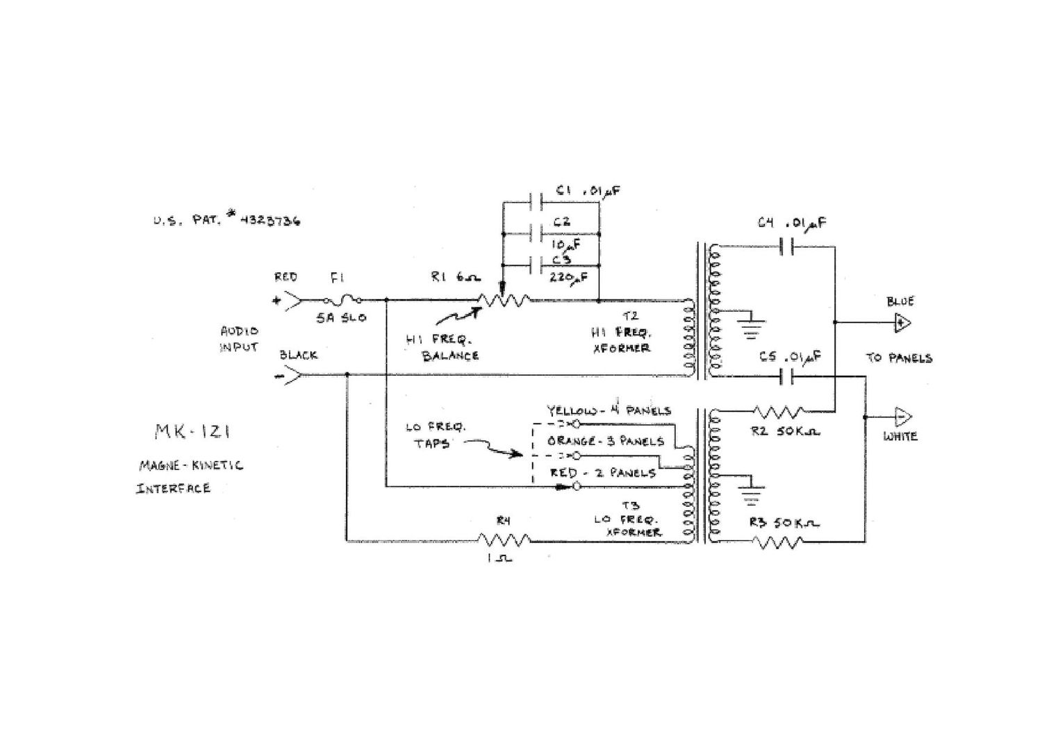 Acoustat MK 121 Schematic