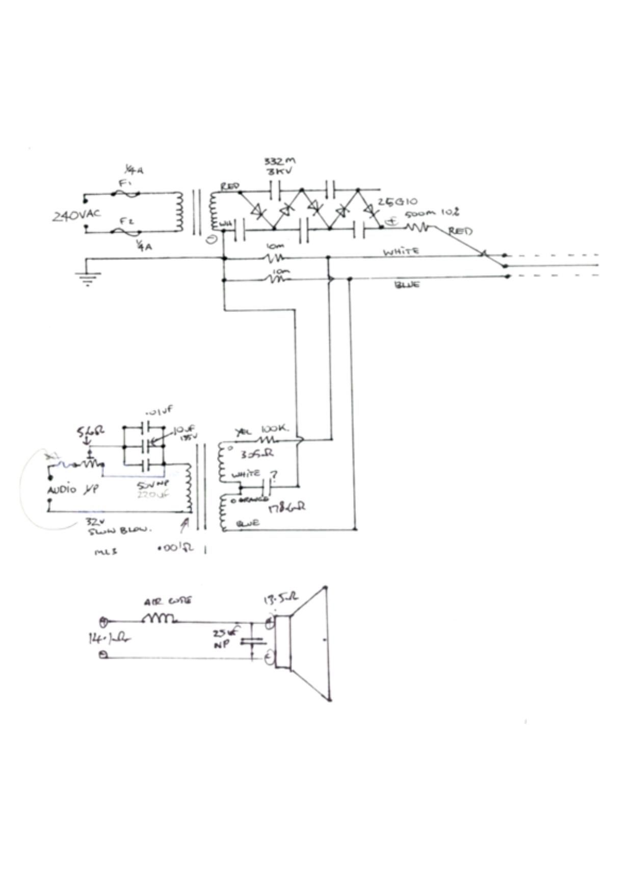 Acoustat Model 2 MH Schematic