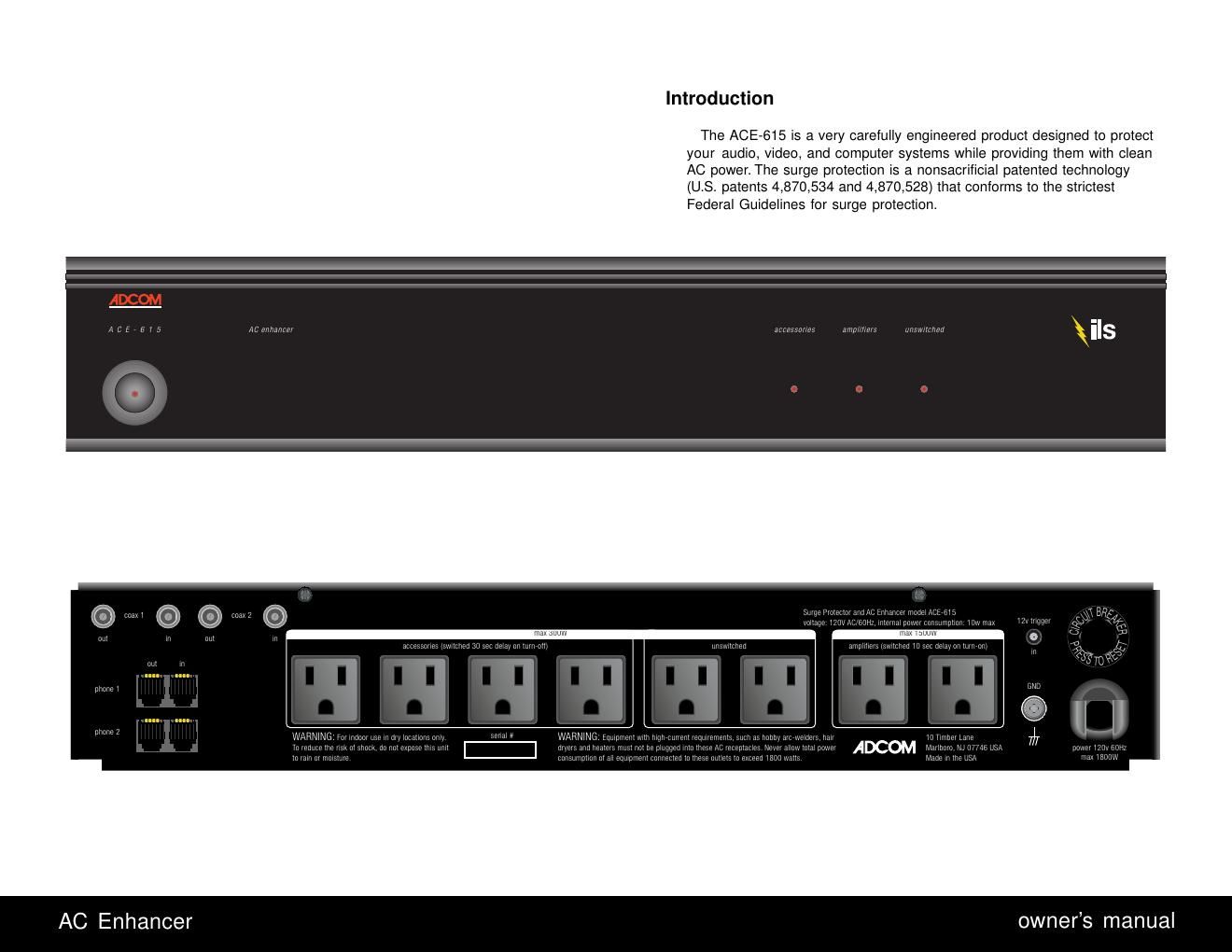 adcom ac 615 owners manual