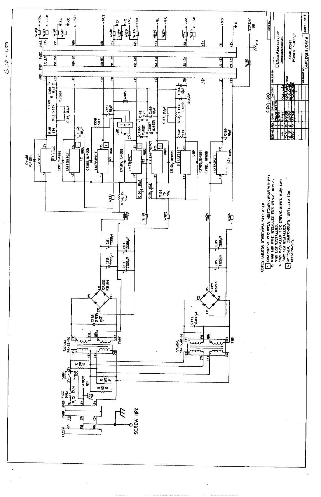 Adcom GDA 600 Schematic