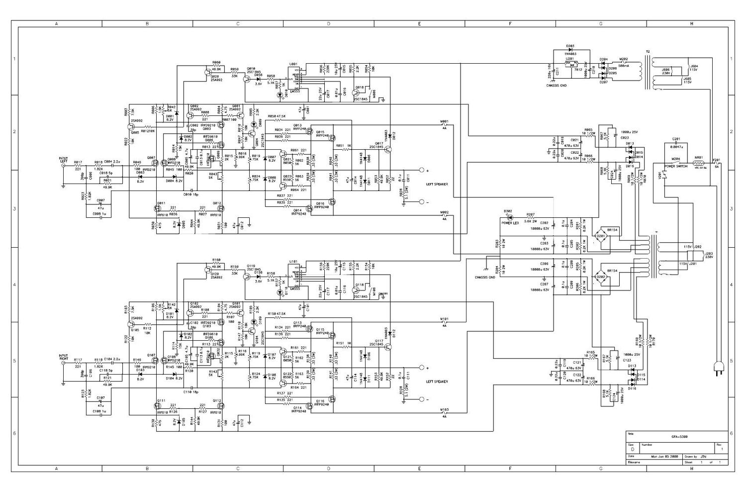 Adcom GFA 5300 V1 Schematic