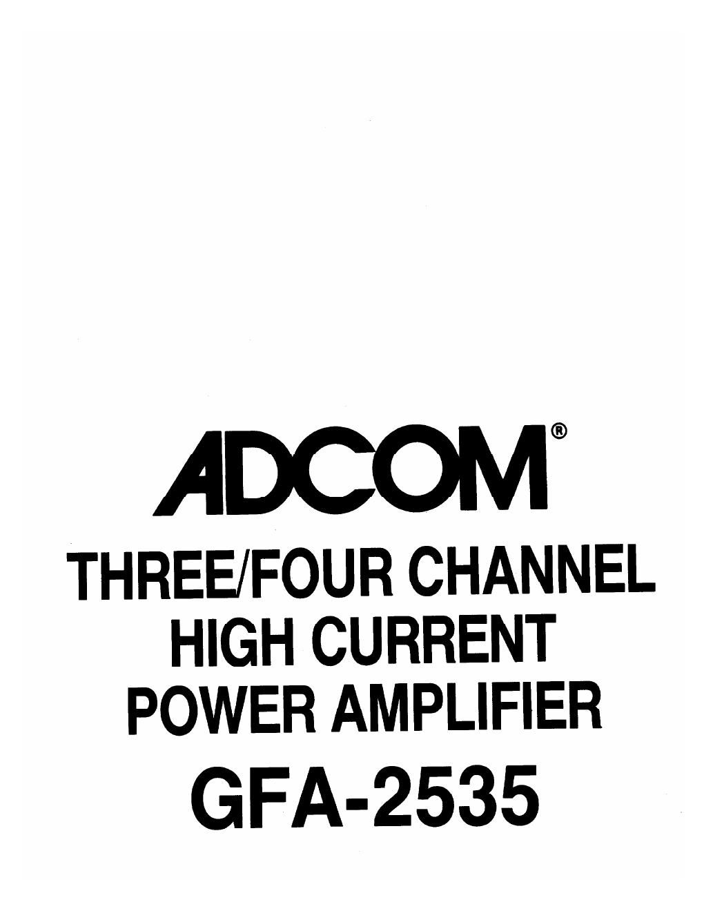 adcom gfa 2535 owners manual