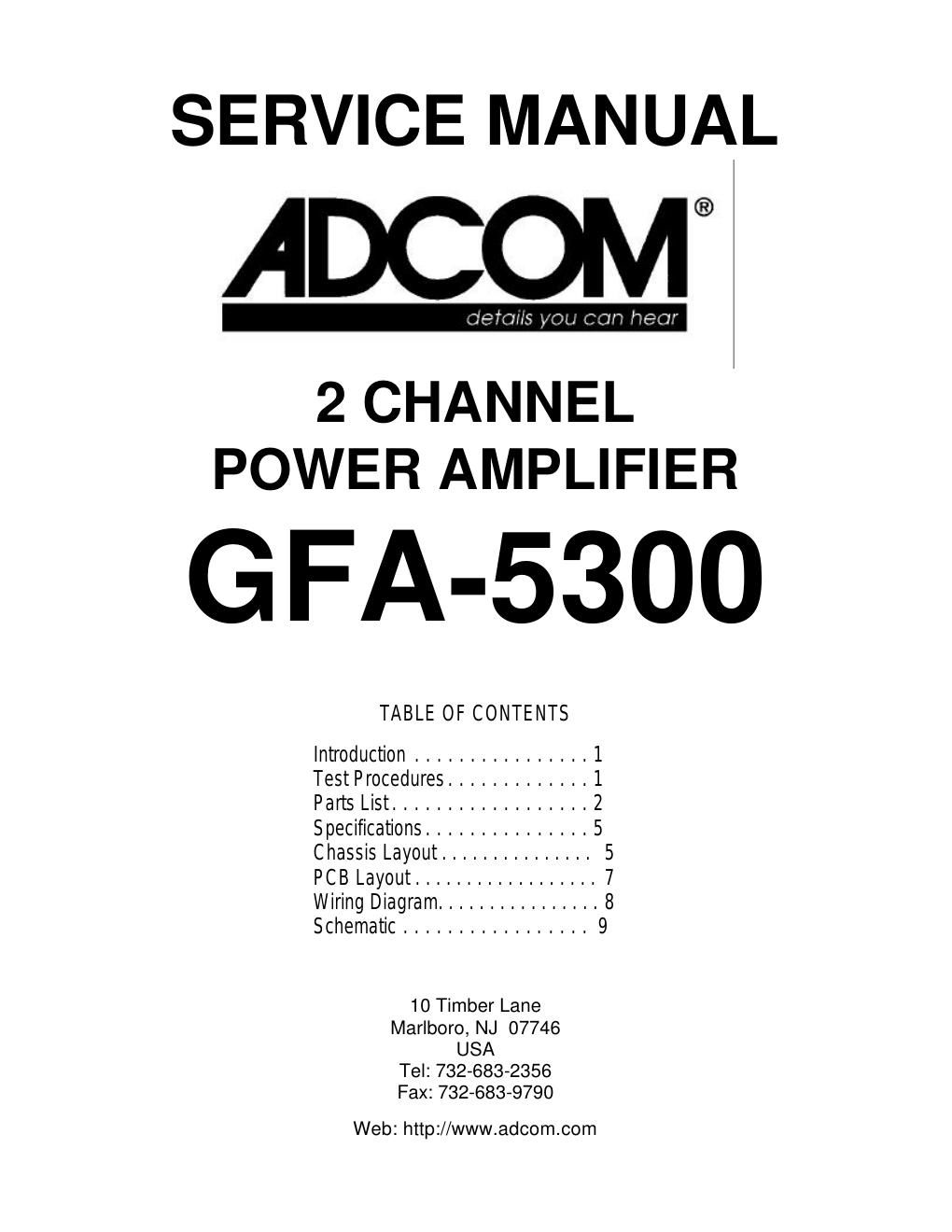 adcom gfa 5300 service manual