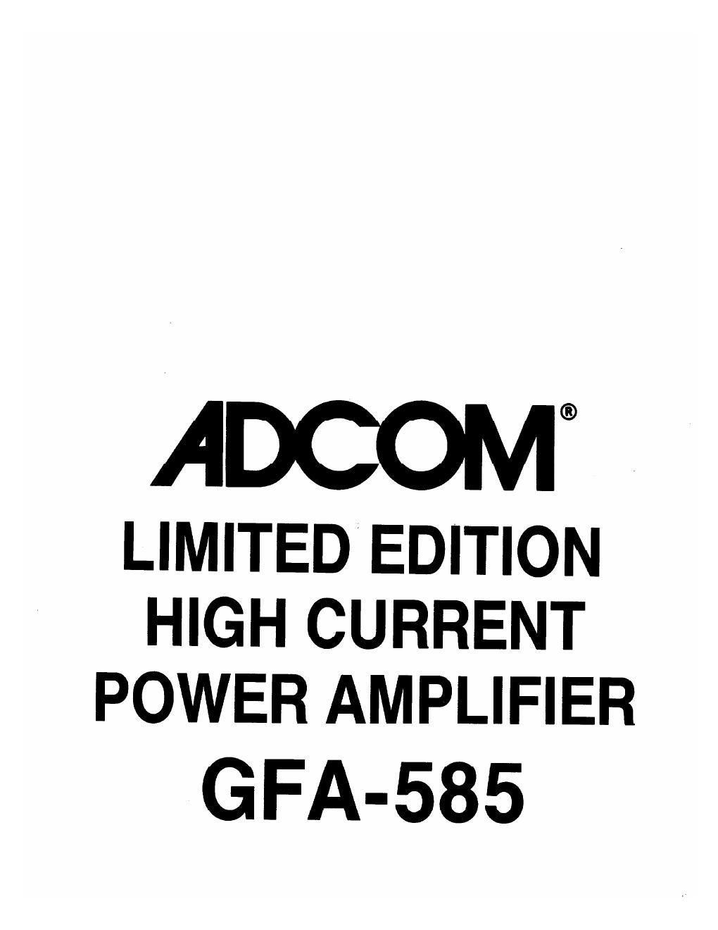adcom gfa 585 owners manual