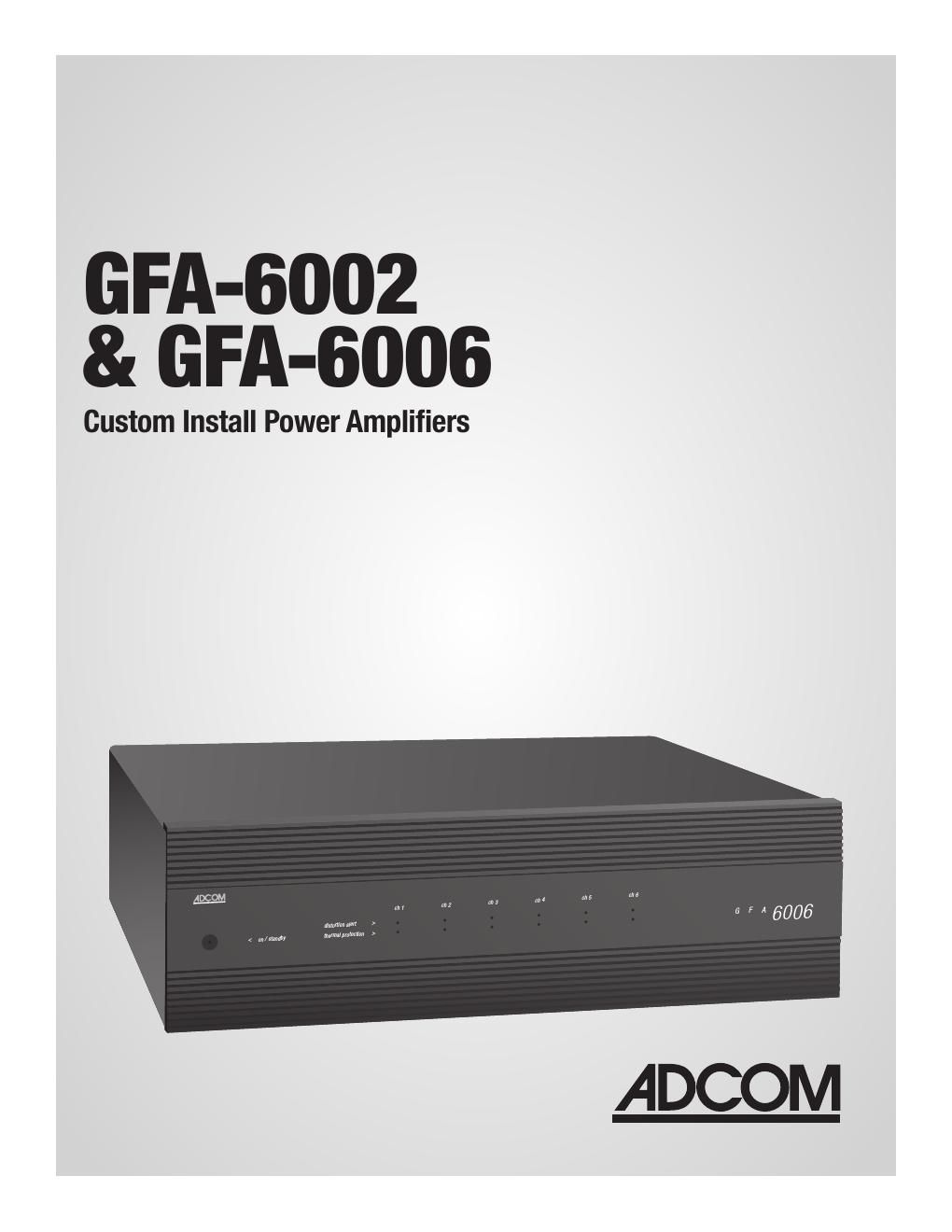 adcom gfa 6002 owners manual