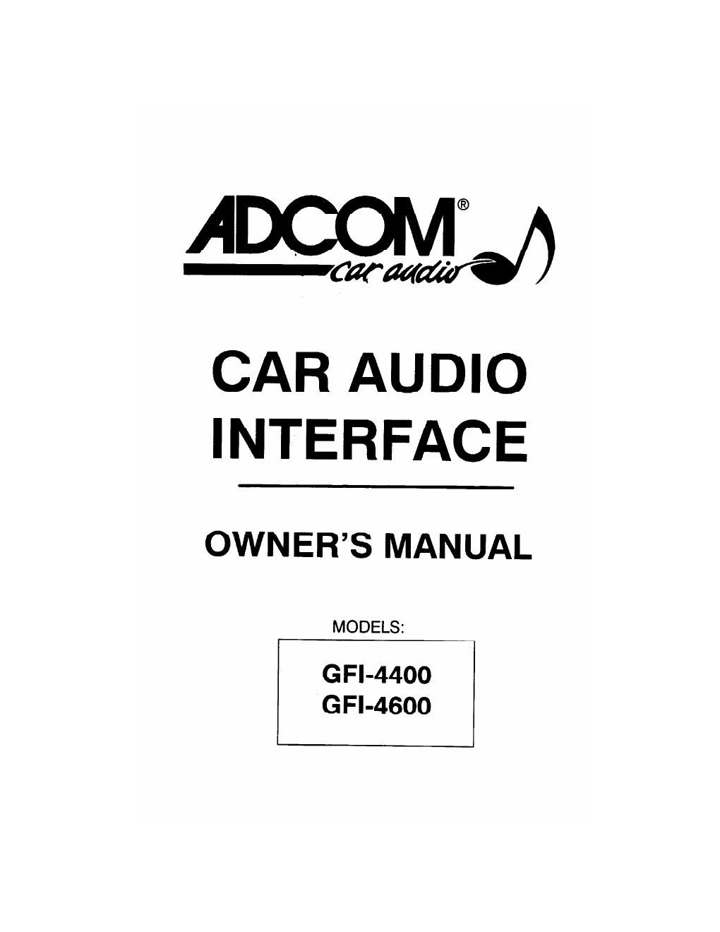 adcom gfi 4400 4600 owners manual
