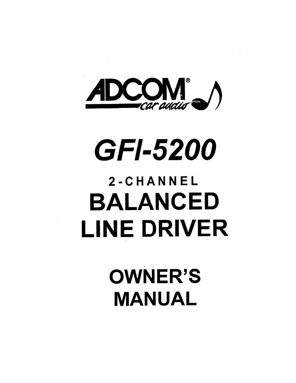 adcom gfi 5200 owners manual