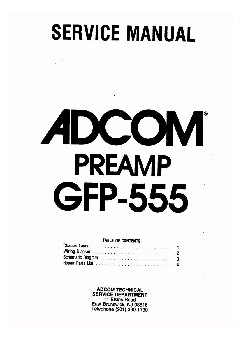 Adcom GFP 555 Service Manual