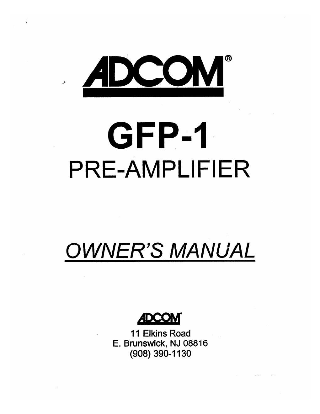 adcom gfp 1 owners manual