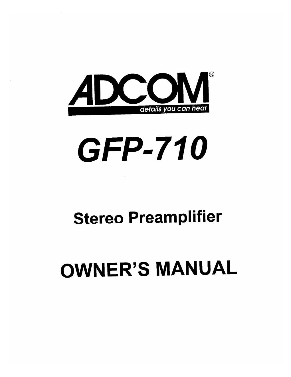 adcom gfp 710 owners manual