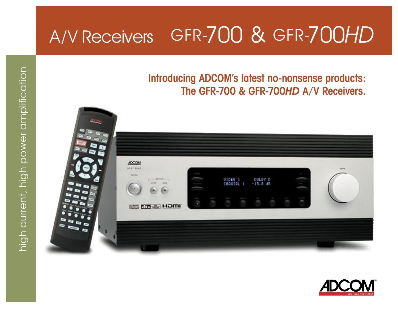 adcom gfr 700 hd brochure