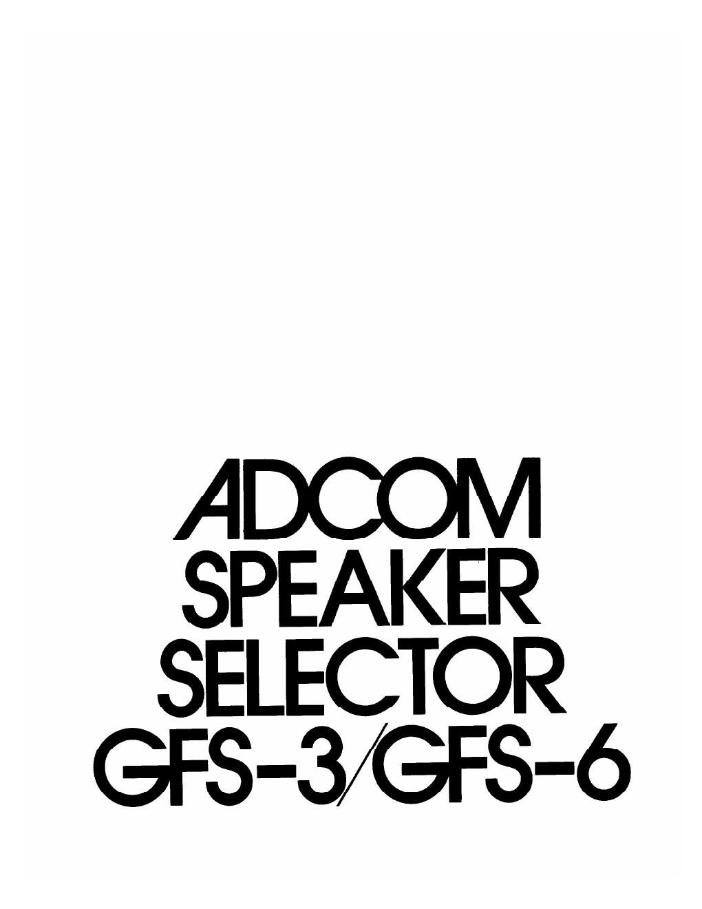 adcom gfs 3 owners manual