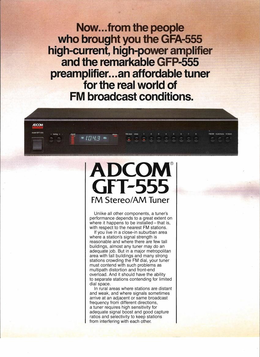 Adcom GFT 555 Brochure