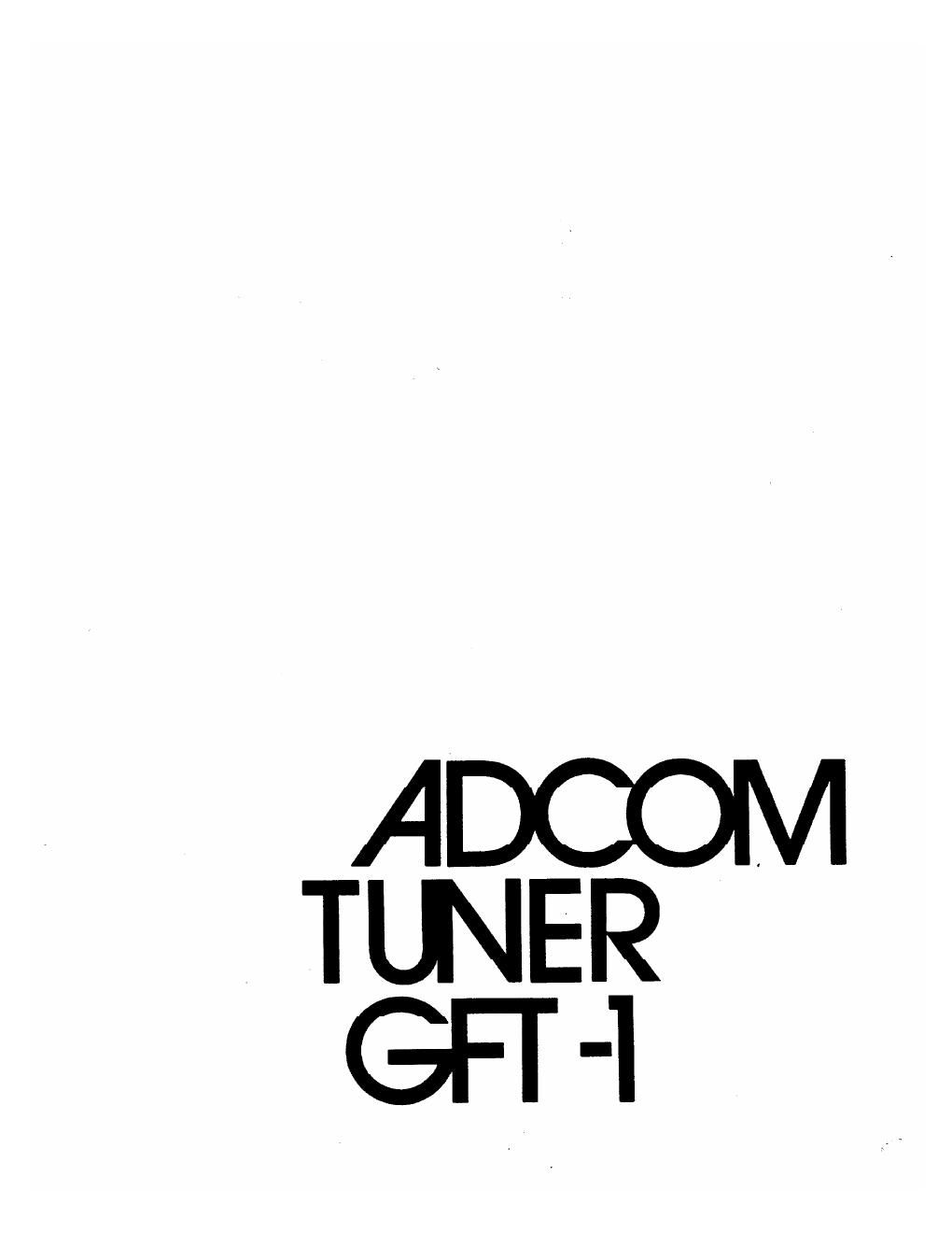 adcom gft 1 owners manual