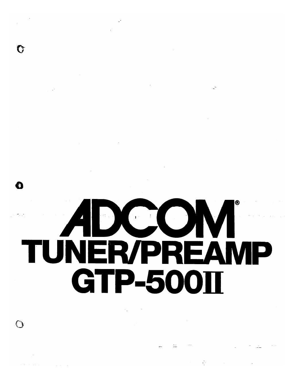 adcom gtp 500 mk2 owners manual