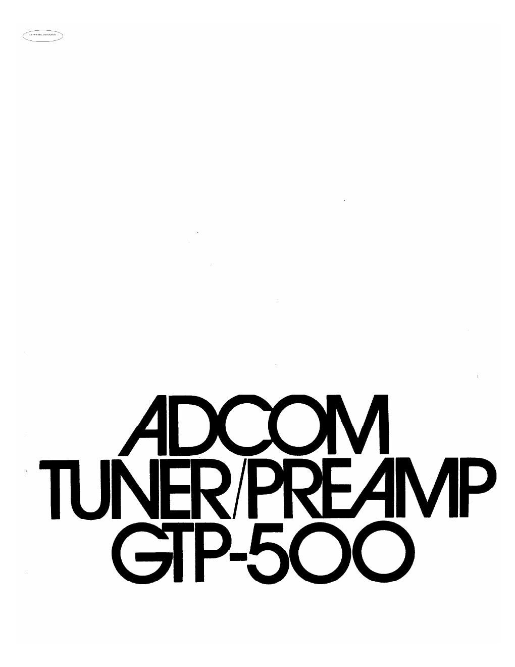 adcom gtp 500 owners manual