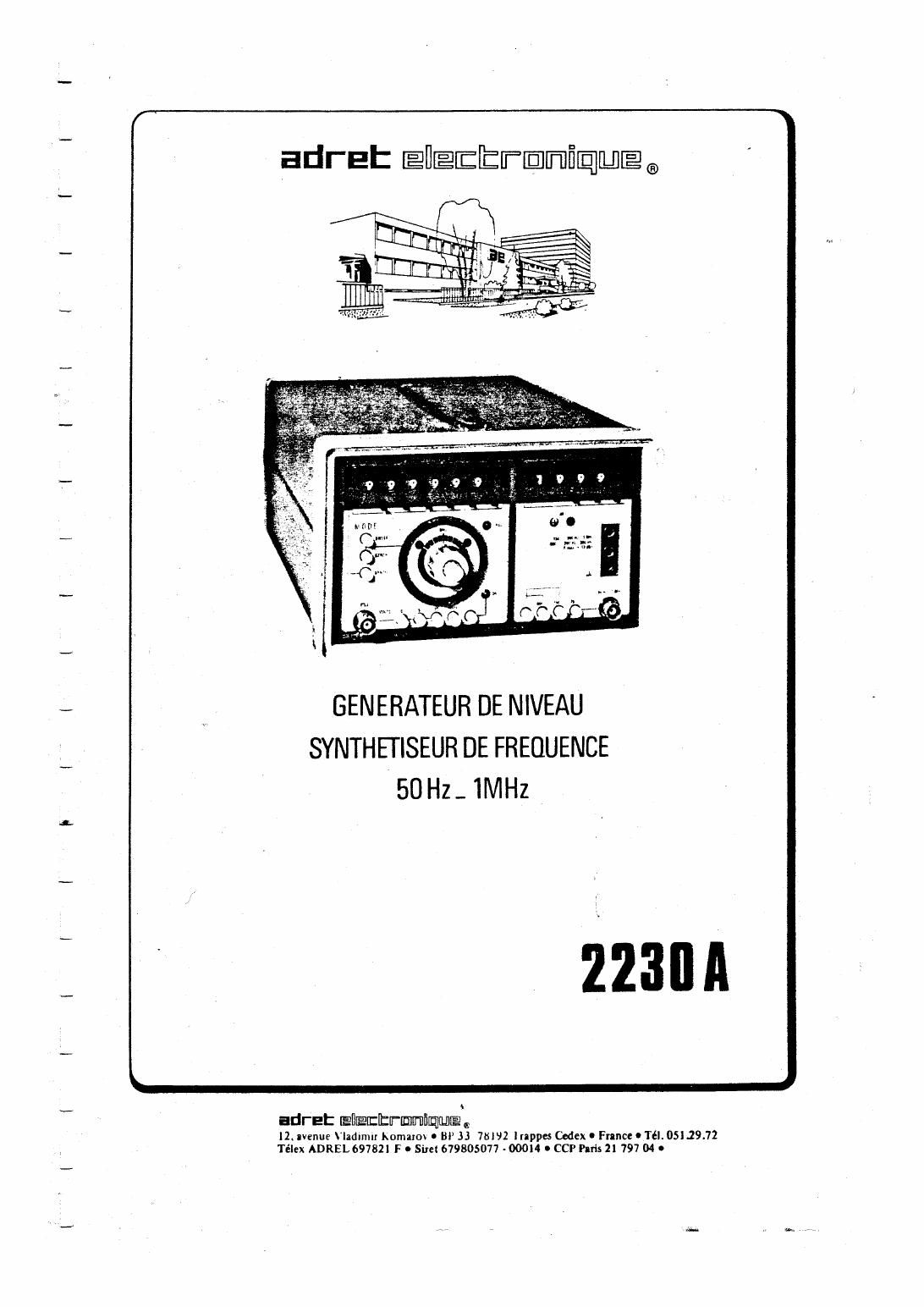 adret 2230 a owners manual