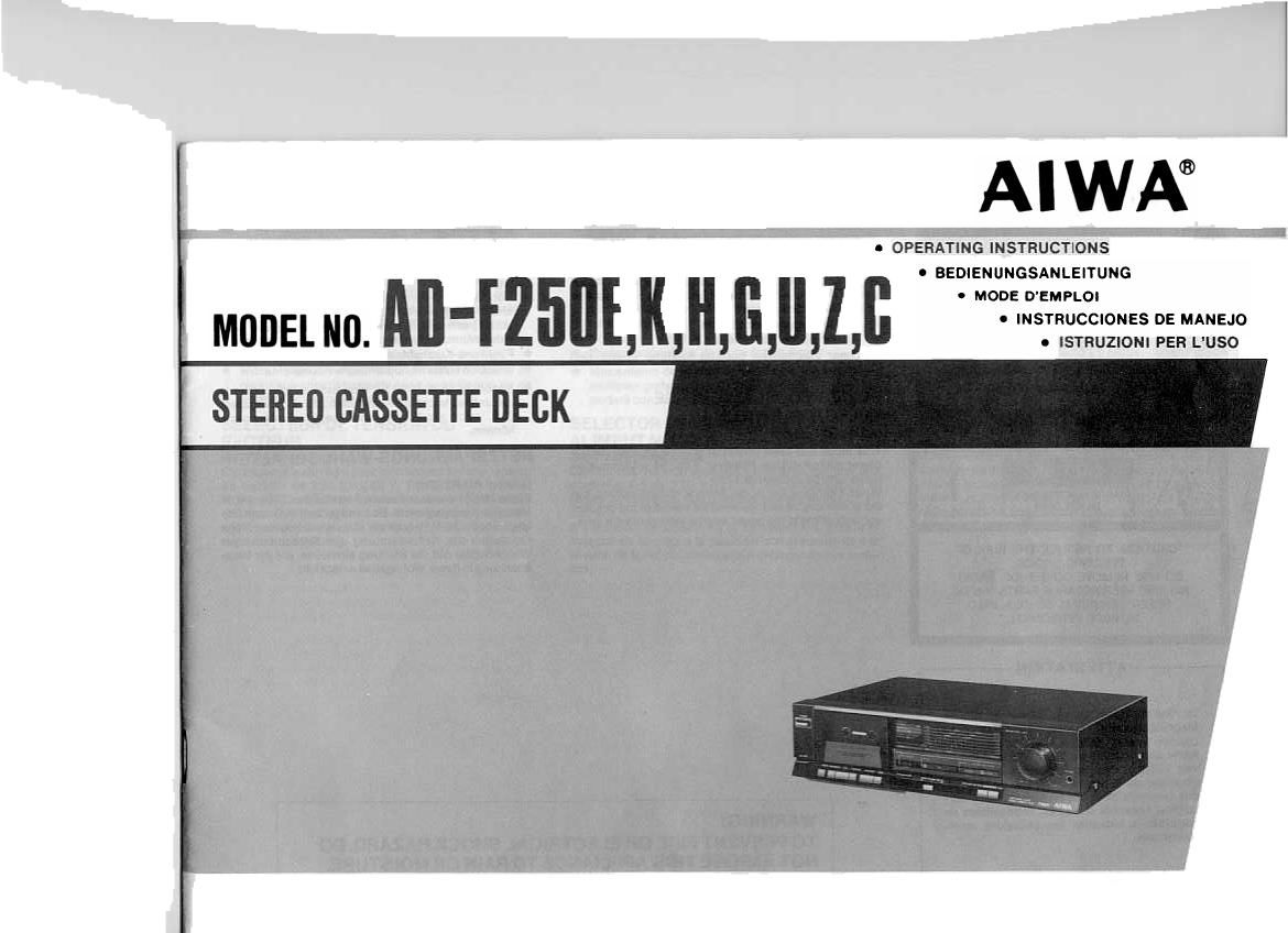 Aiwa AD F250 Owners Manual