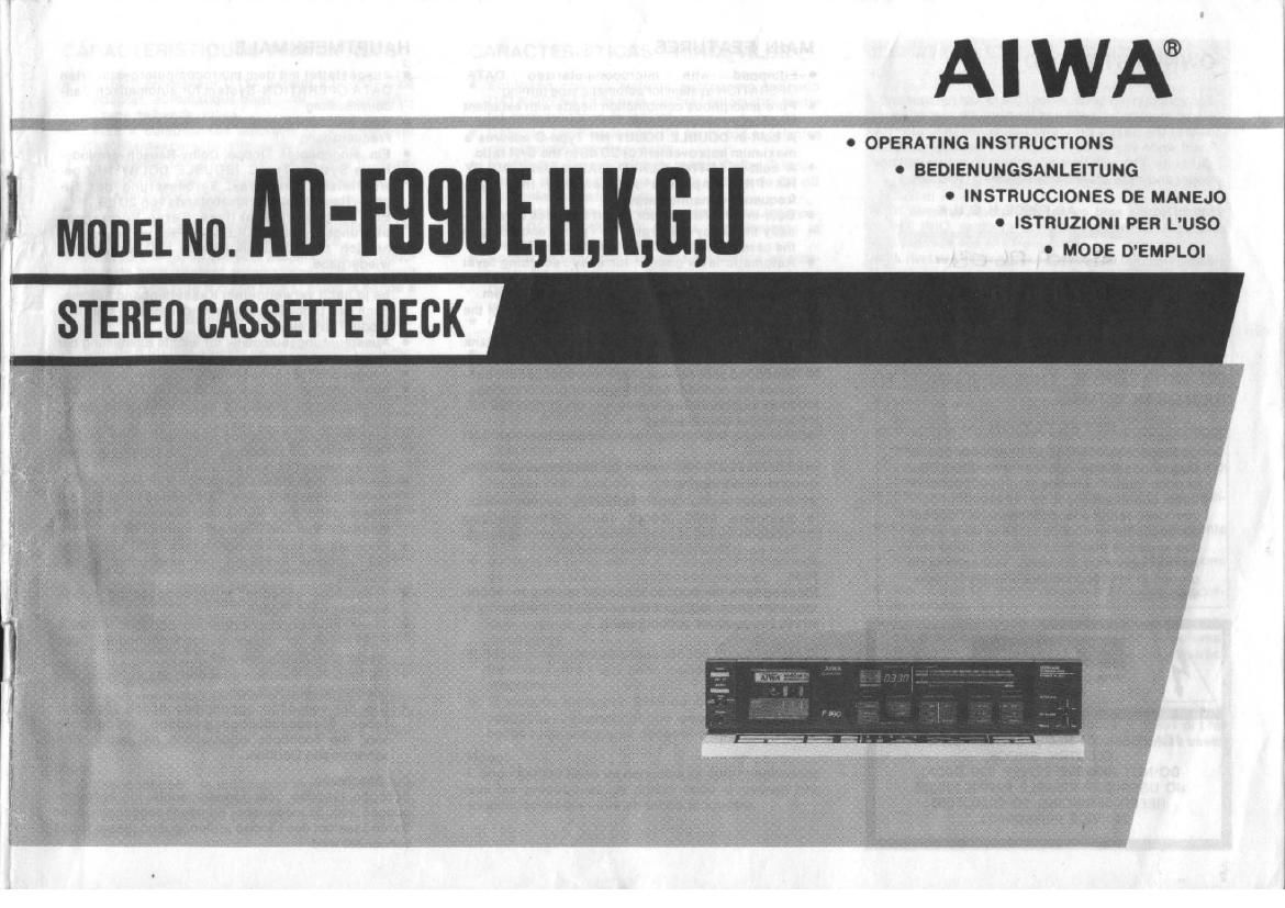 Aiwa AD F990 Owners Manual