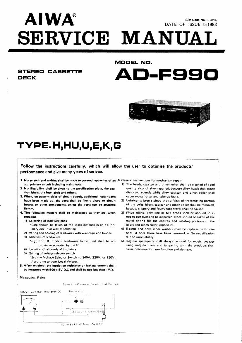 Aiwa AD F990 Service Manual