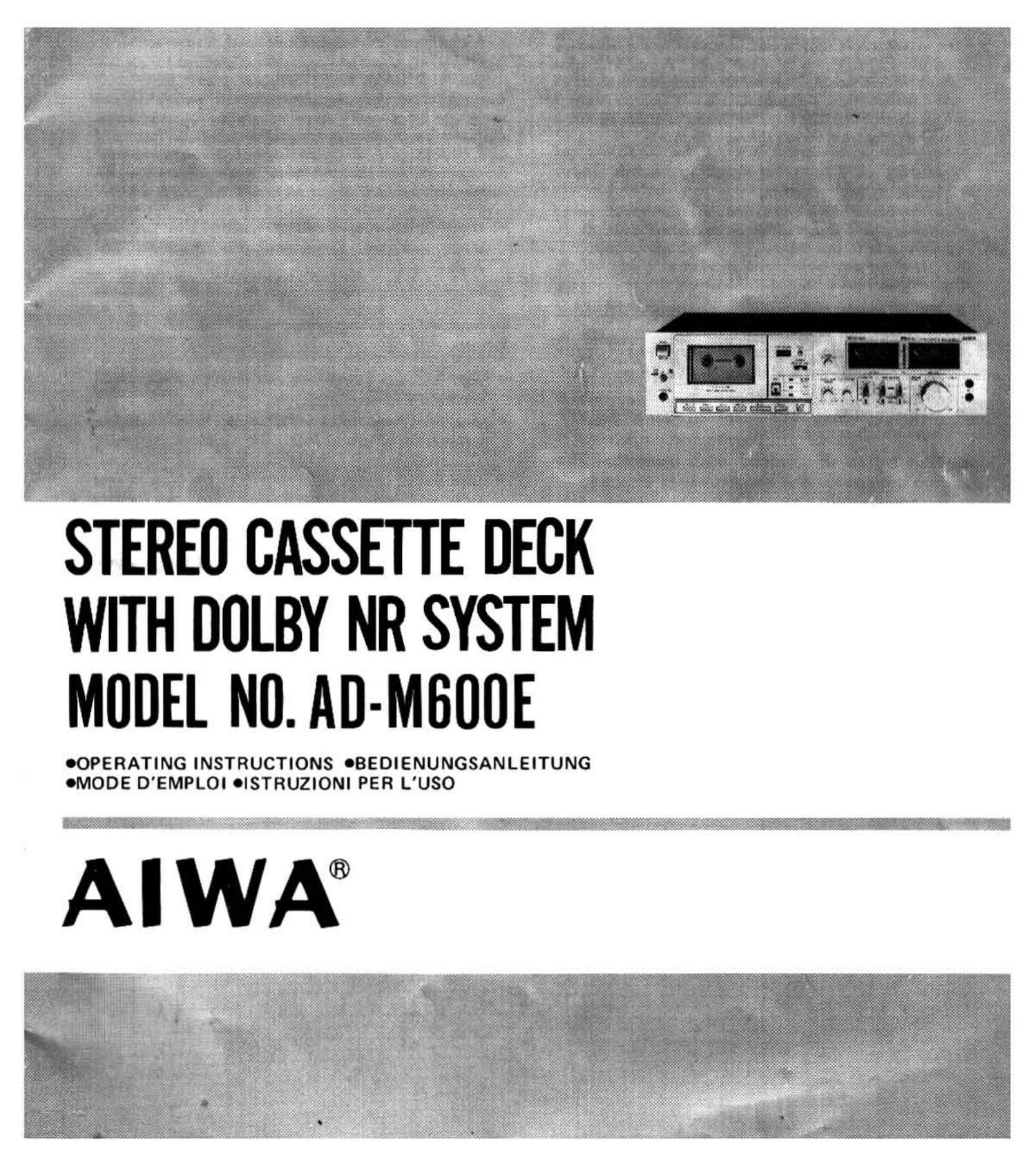 Aiwa AD M600E Owners Manual