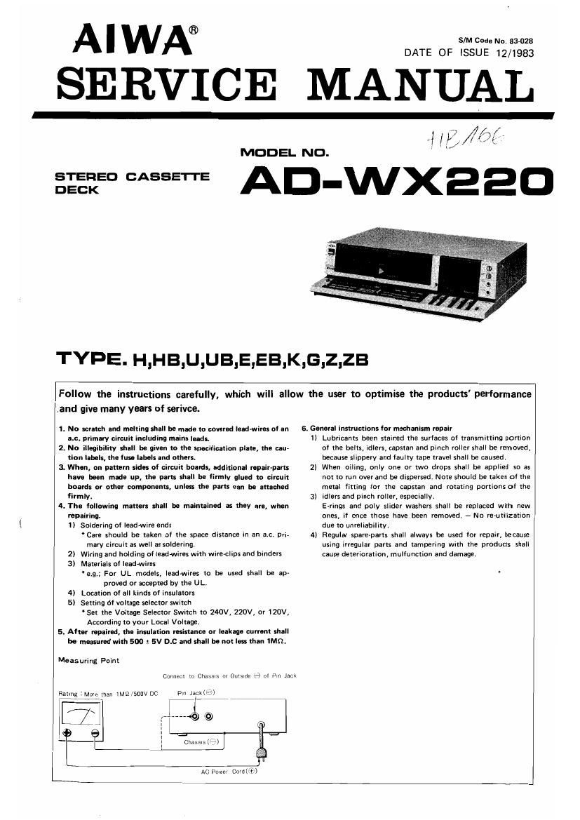 Aiwa AD WX220 Service Manual