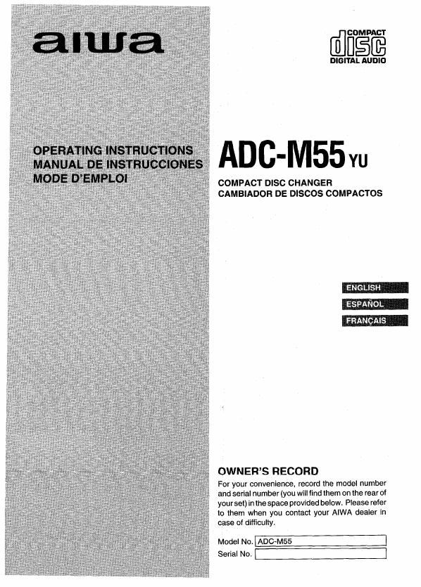 Aiwa ADC M55 Owners Manual