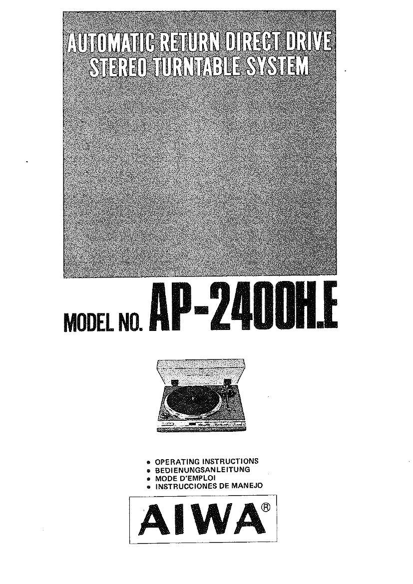 Aiwa AP 2400H Owners Manual