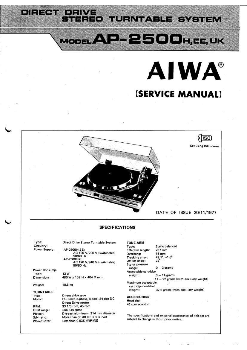 Aiwa AP 2500 Service Manual