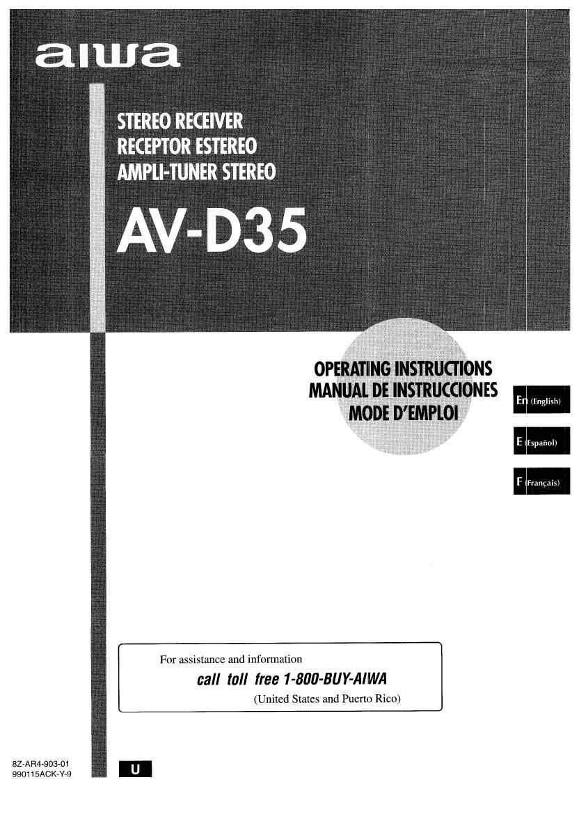 Aiwa AV D35 Owners Manual