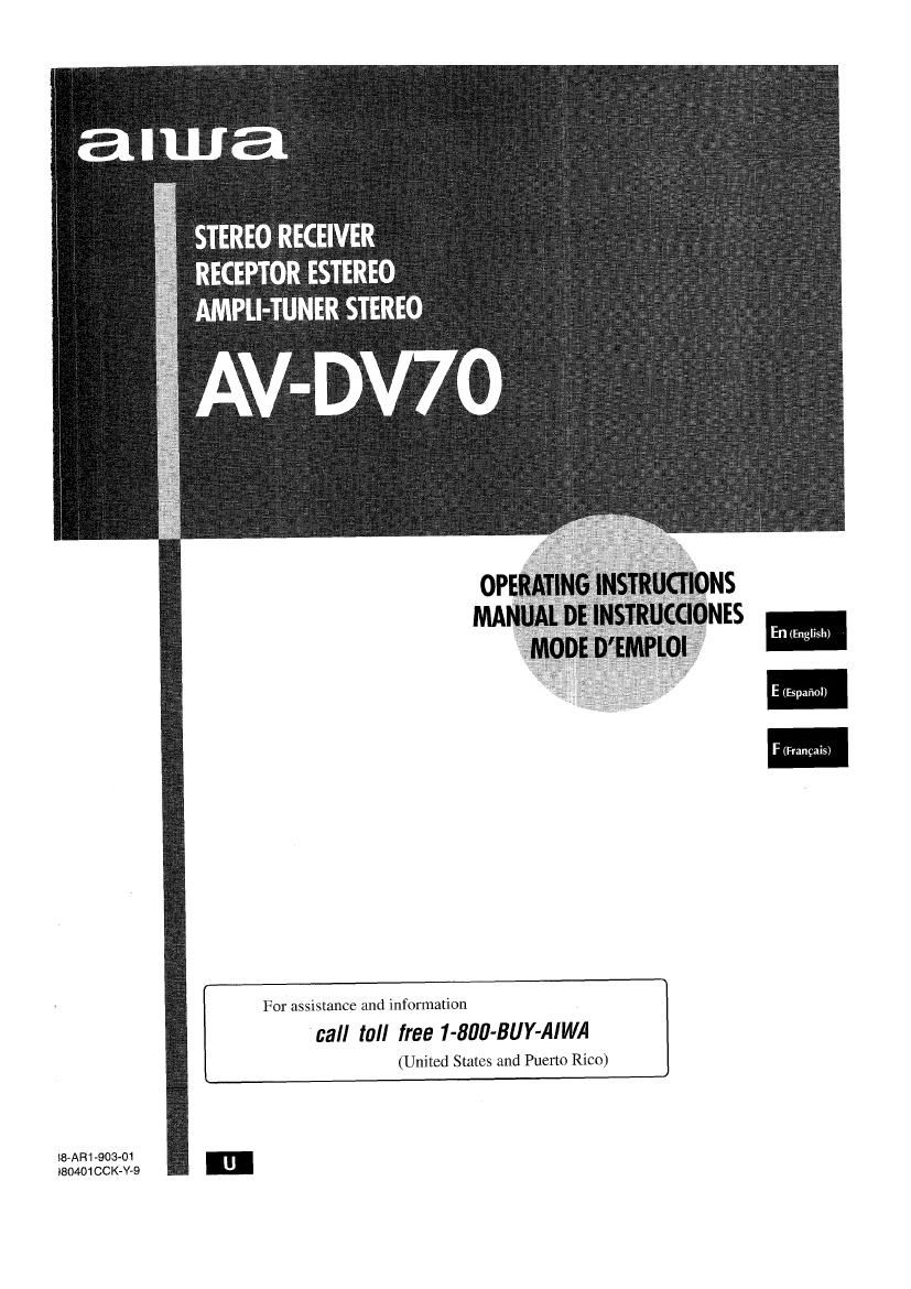 Aiwa AV DV70 Owners Manual