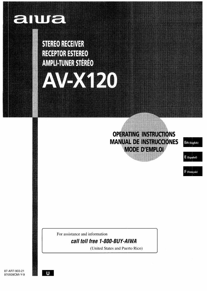 Aiwa AV X120 Owners Manual